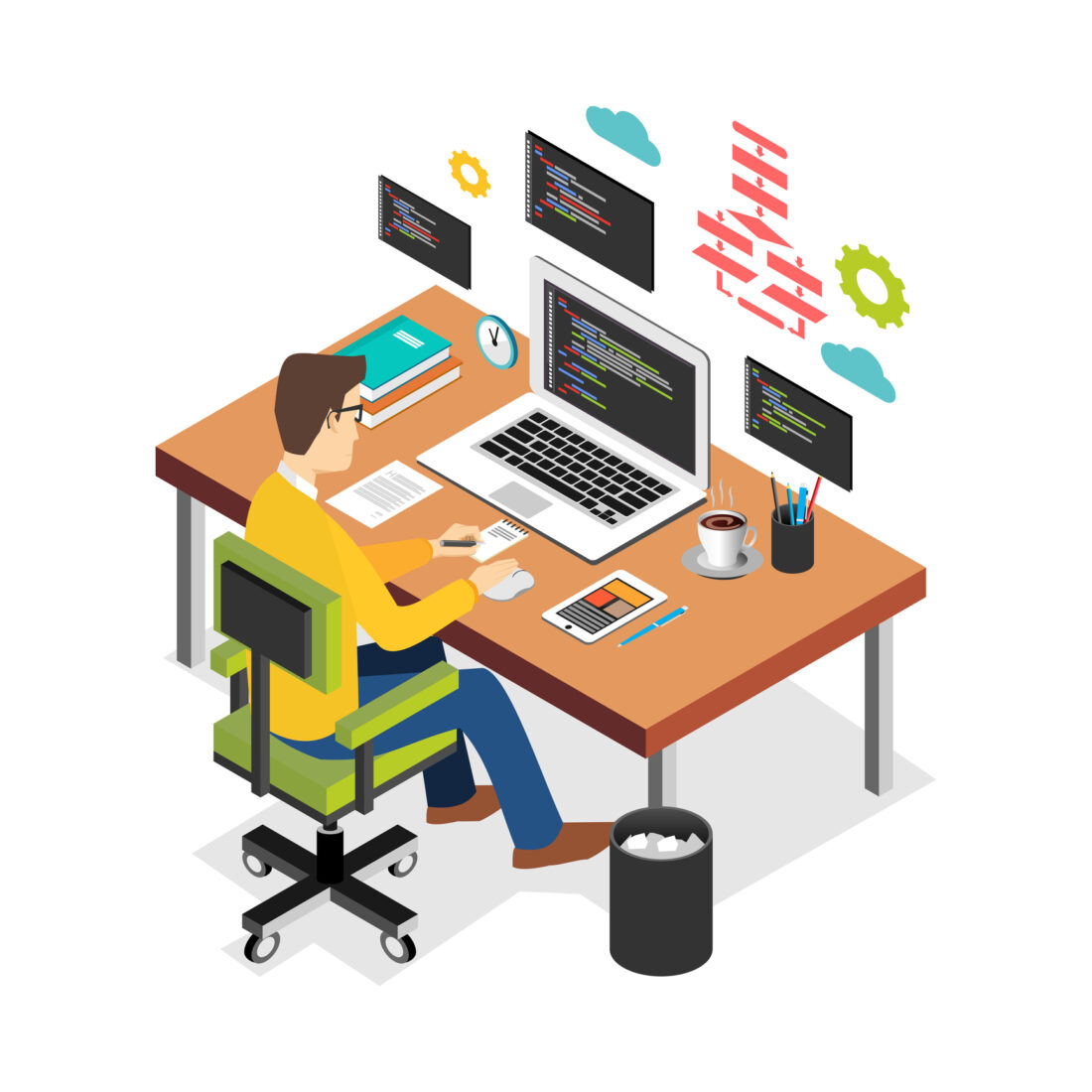 Working From Home Vector