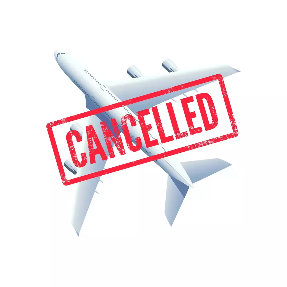 Cancelled Flight Stamp Vector