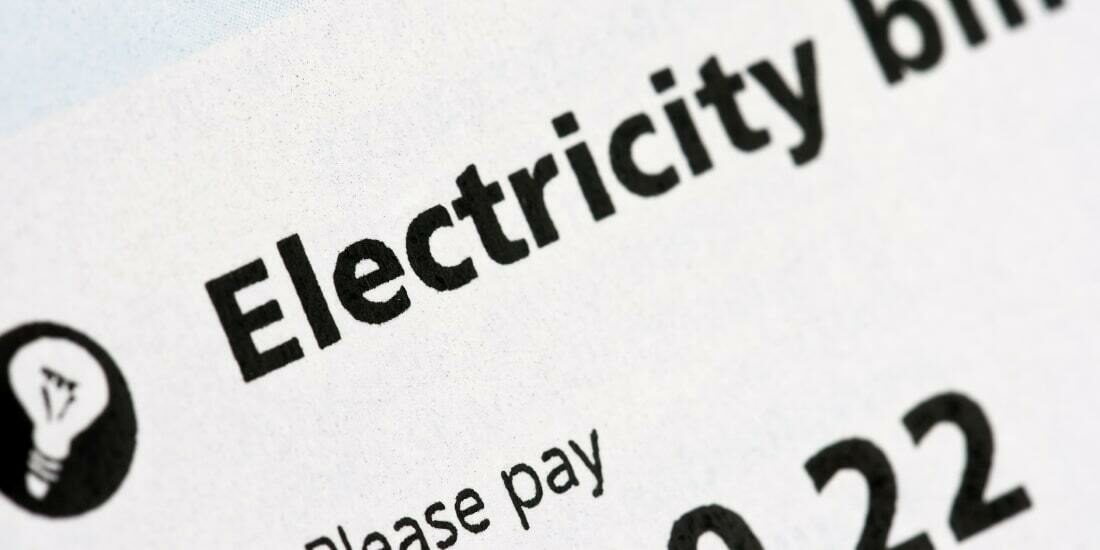 Close up of an electricity bill